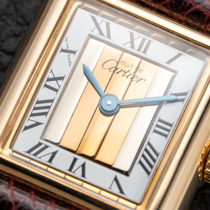 Cartier Tank Must de Vermeil ‘Trinity' Tricolor Dial PM Ref 5057001 from 1990s