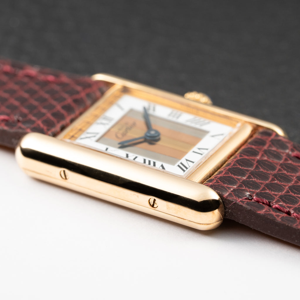 Cartier Tank Must de Vermeil ‘Trinity' Tricolor Dial PM Ref 5057001 from 1990s