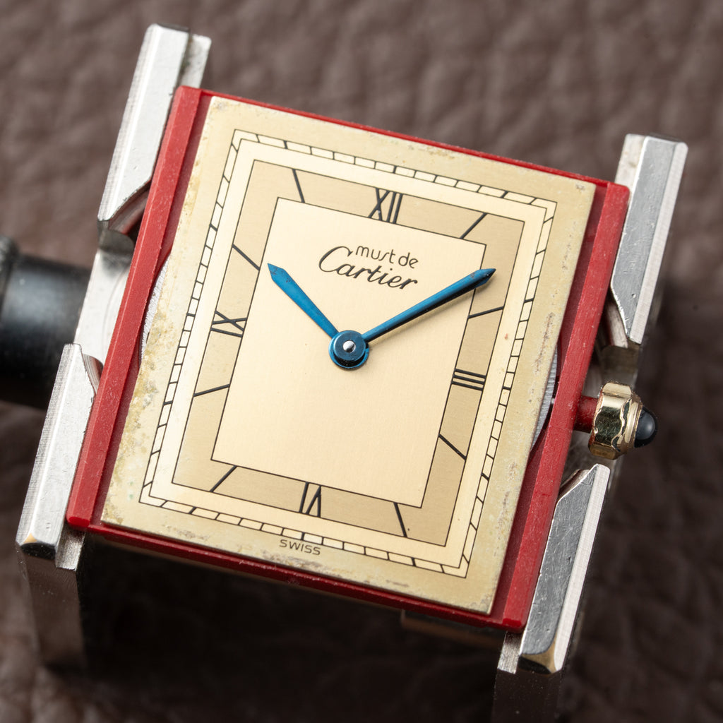 Cartier Must de Tank Vermeil Art Deco Roman Dial GM Reference 6 81006