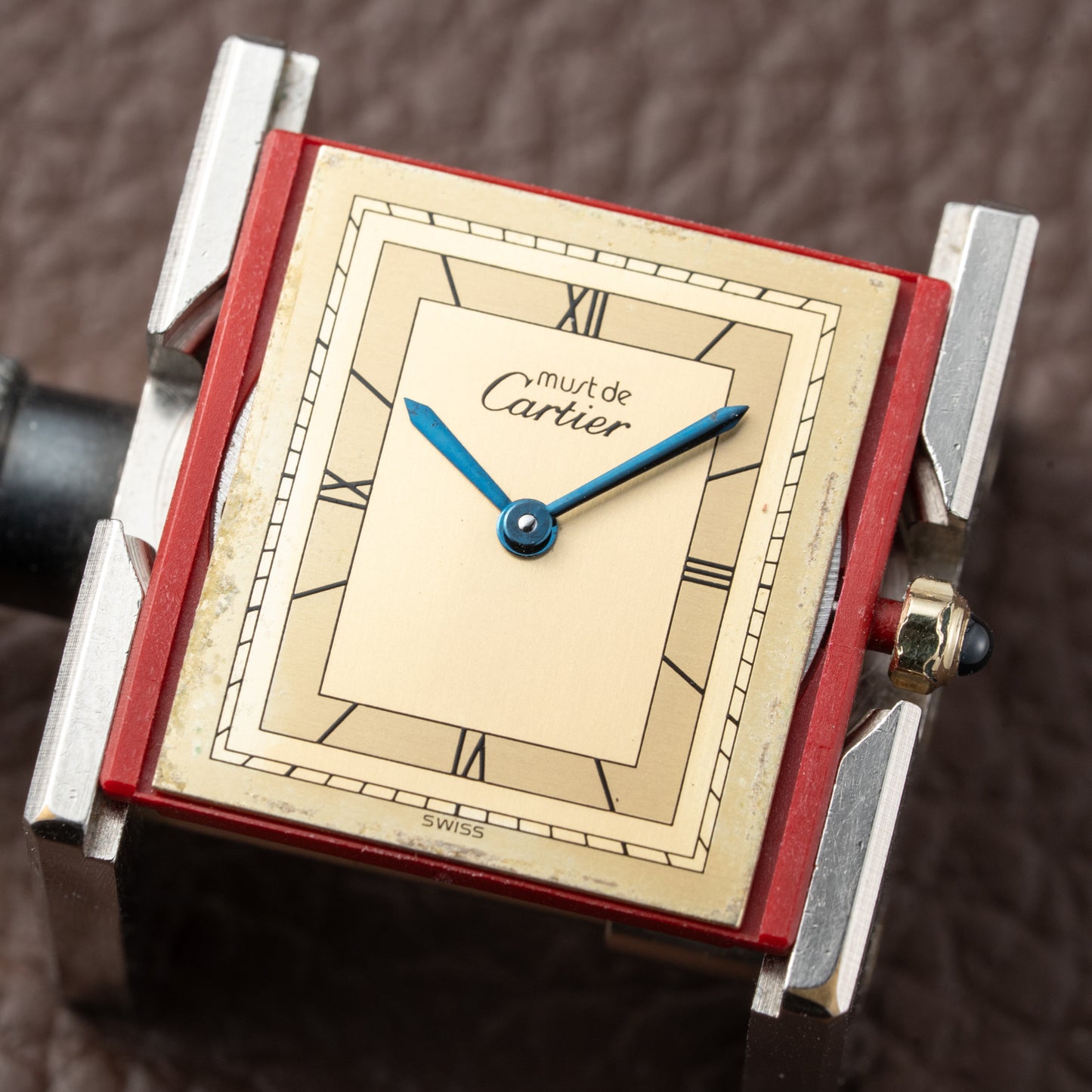Cartier Must de Tank Vermeil Art Deco Roman Dial GM Reference 6 81006