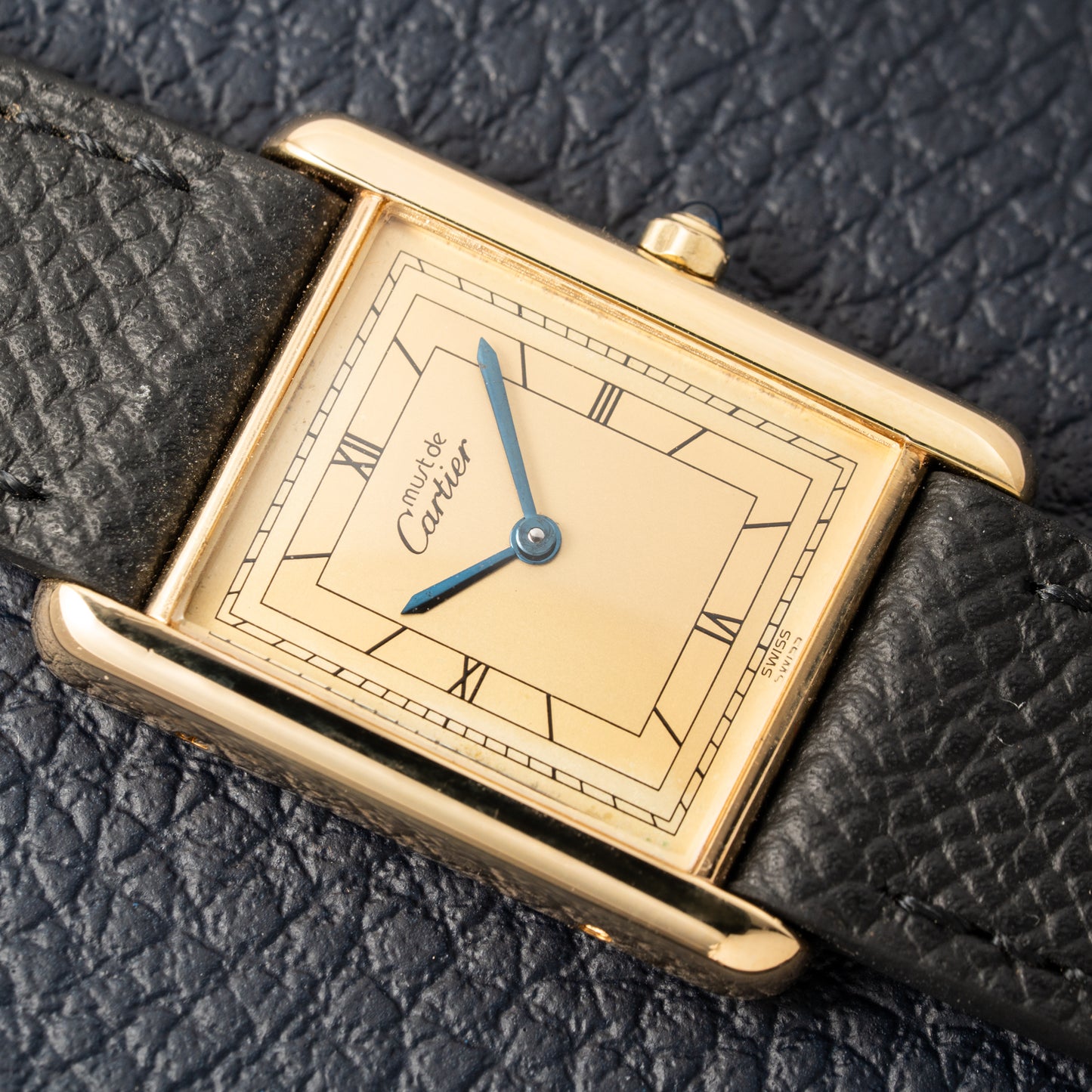 Cartier Must de Tank Vermeil Art Deco Roman Dial GM Reference 6 81006
