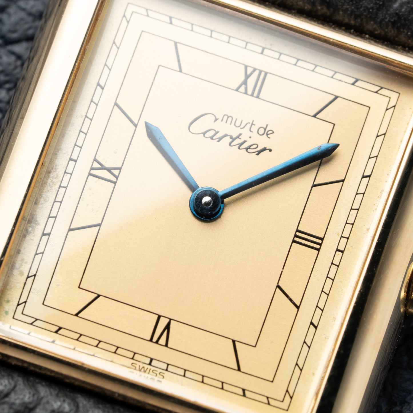 Cartier Must de Tank Vermeil Art Deco Roman Dial GM Reference 6 81006