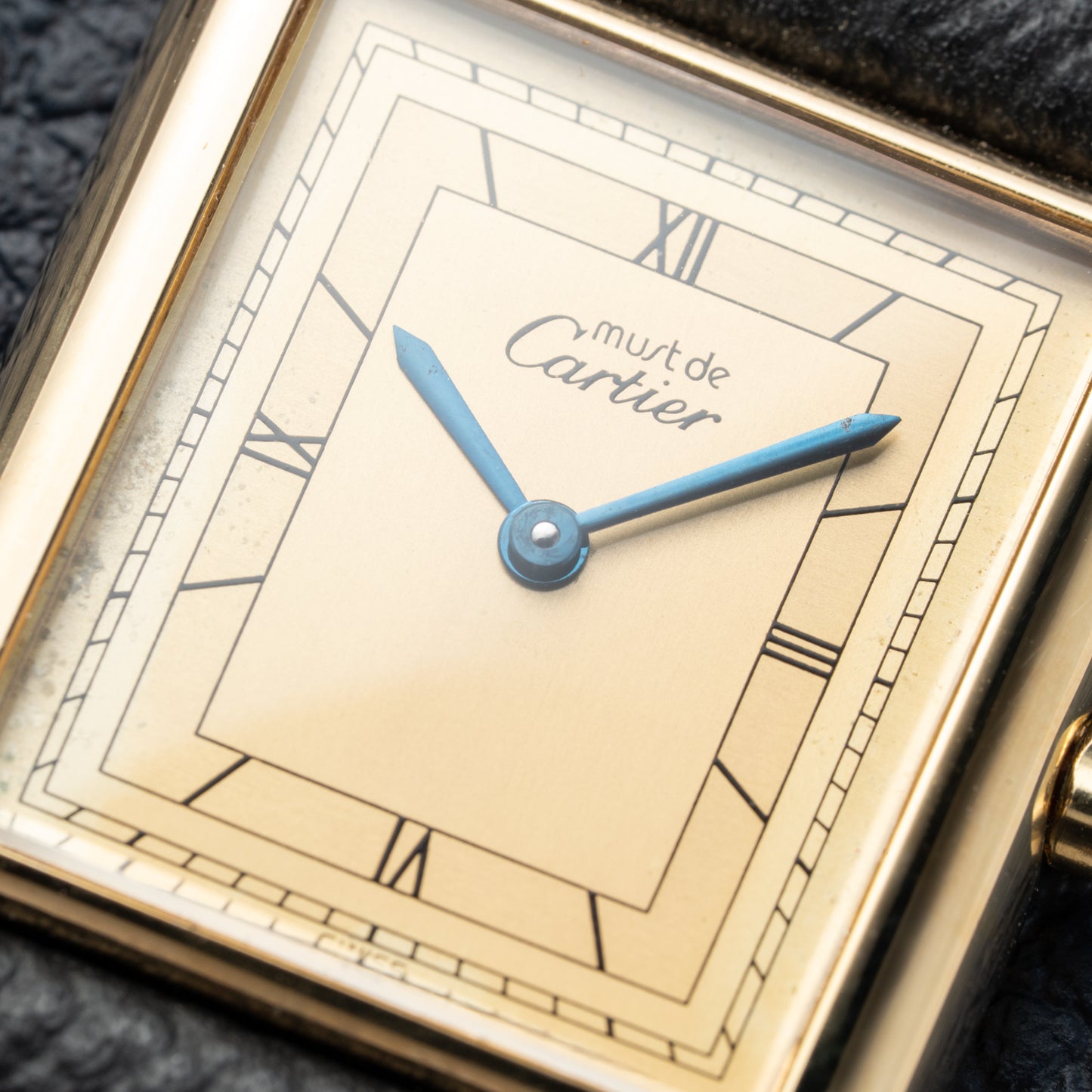 Cartier Must de Tank Vermeil Art Deco Roman Dial GM Reference 6 81006