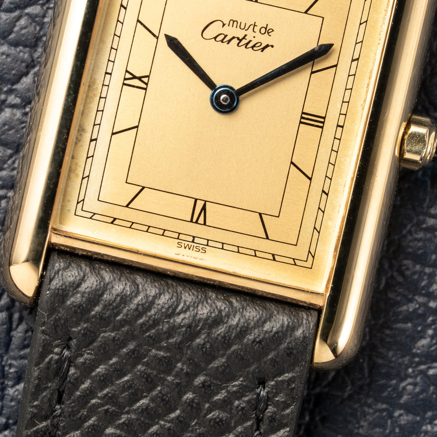Cartier Must de Tank Vermeil Art Deco Roman Dial GM Reference 6 81006