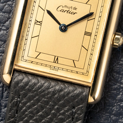 Cartier Must de Tank Vermeil Art Deco Roman Dial GM Reference 6 81006