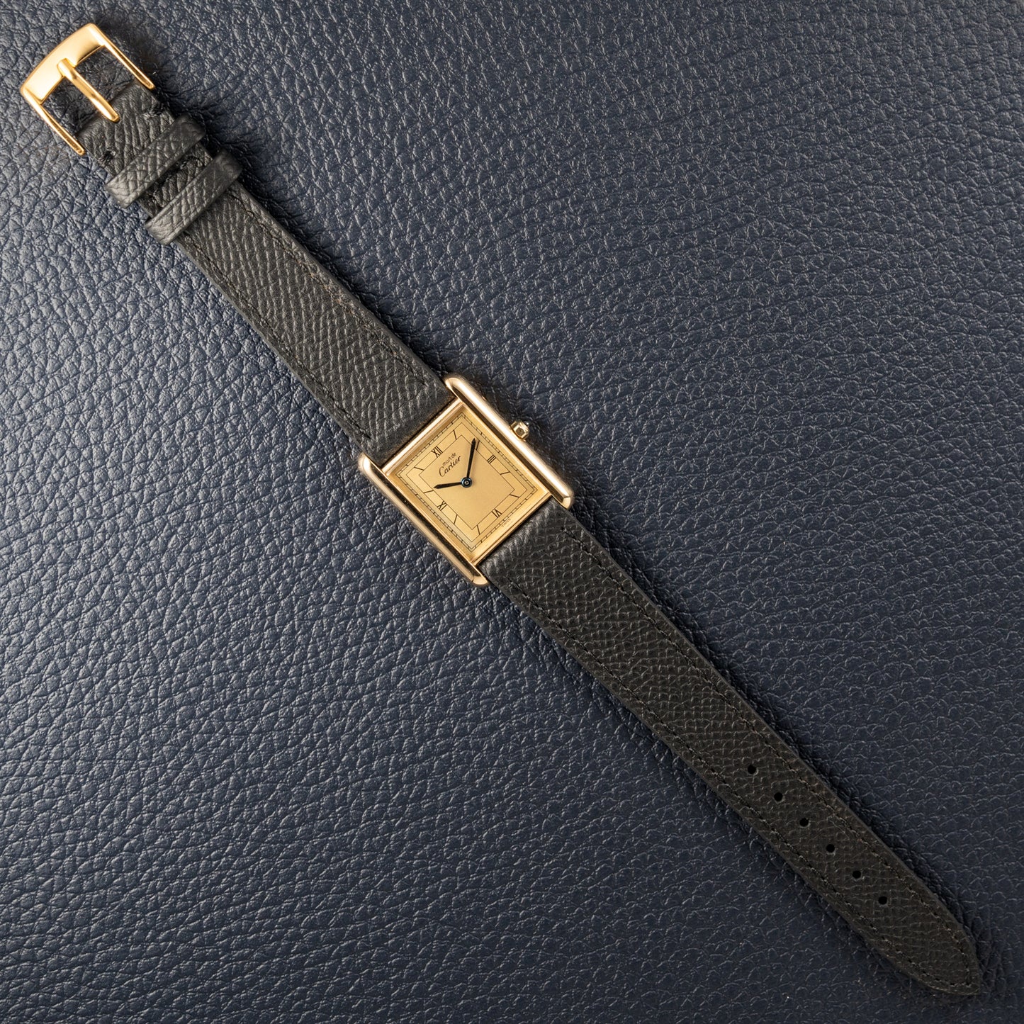 Cartier Must de Tank Vermeil Art Deco Roman Dial GM Reference 6 81006
