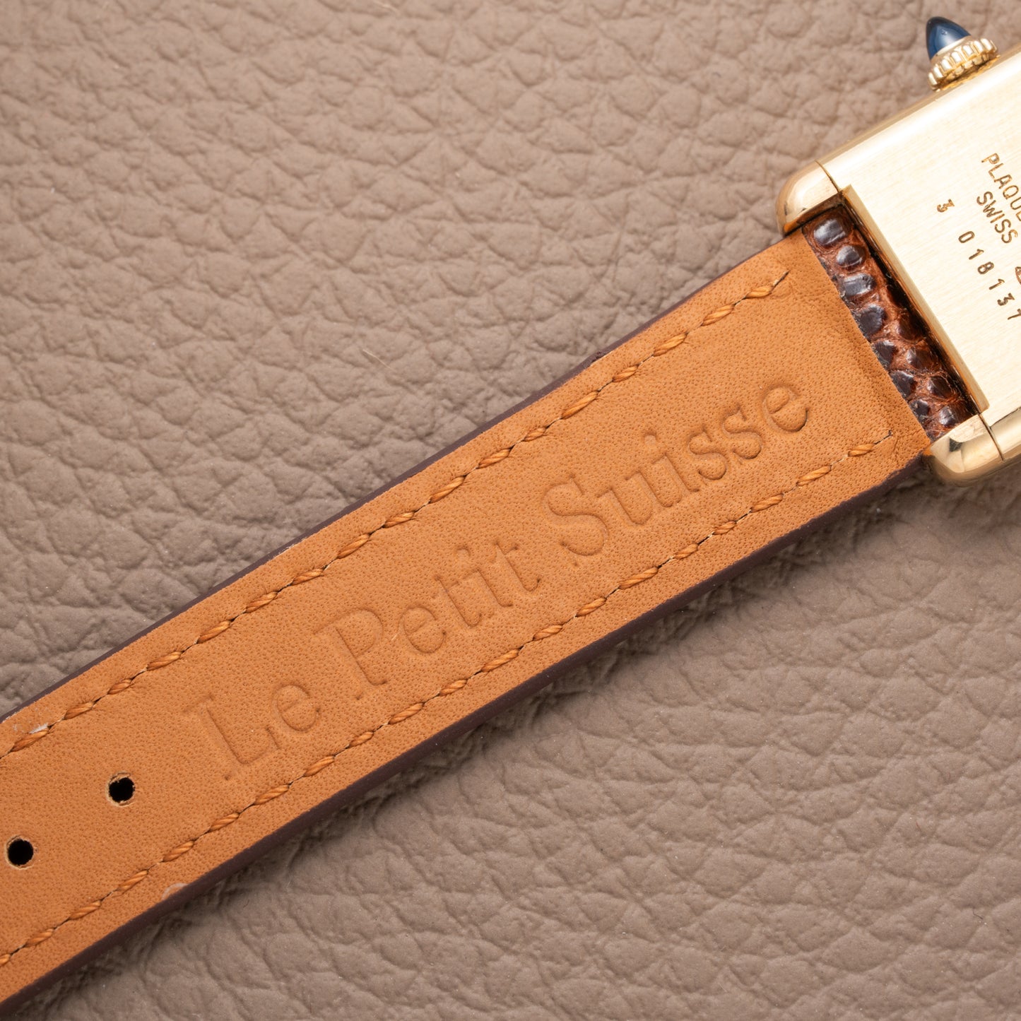 Cartier Tank Must de Vermeil ‘Turtle Shell’ Brown Wood Chocolate Dial PM 1980s