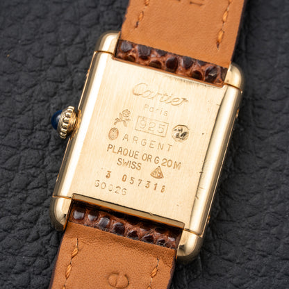 Cartier Tank Must de Roman Lemon Dial Vermeil  PM 1980s