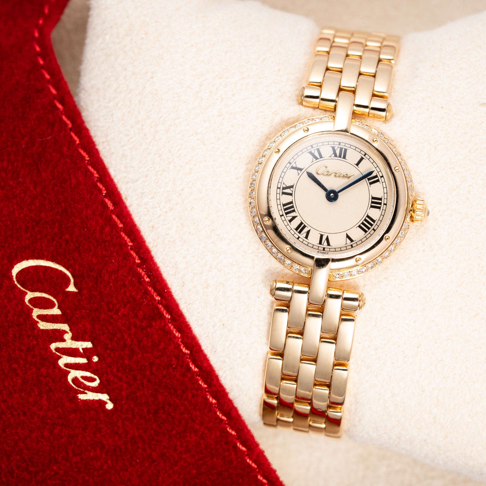 Cartier Panthère Ronde Vendôme Factory Diamond 18K Yellow Gold PM Cartier Service 2026 Ref. 66920 From 1990