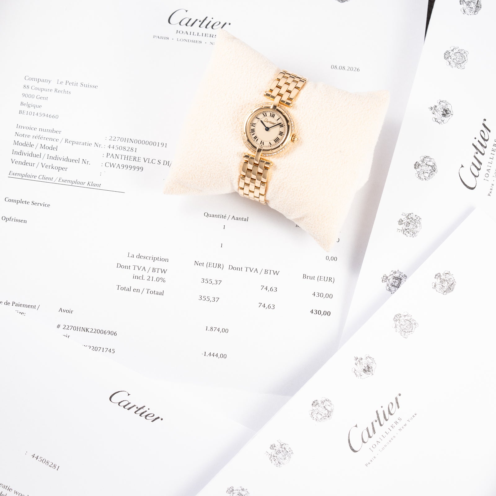 Cartier Panthère Ronde Vendôme Factory Diamond 18K Yellow Gold PM Cartier Service 2026 Ref. 66920 From 1990