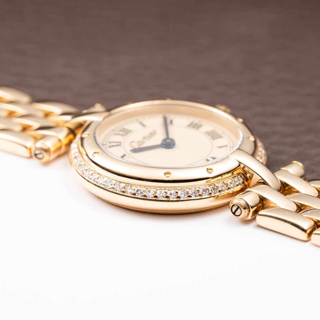 Cartier Panthère Ronde Vendôme Factory Diamond 18K Yellow Gold PM Cartier Service 2026 Ref. 66920 From 1990