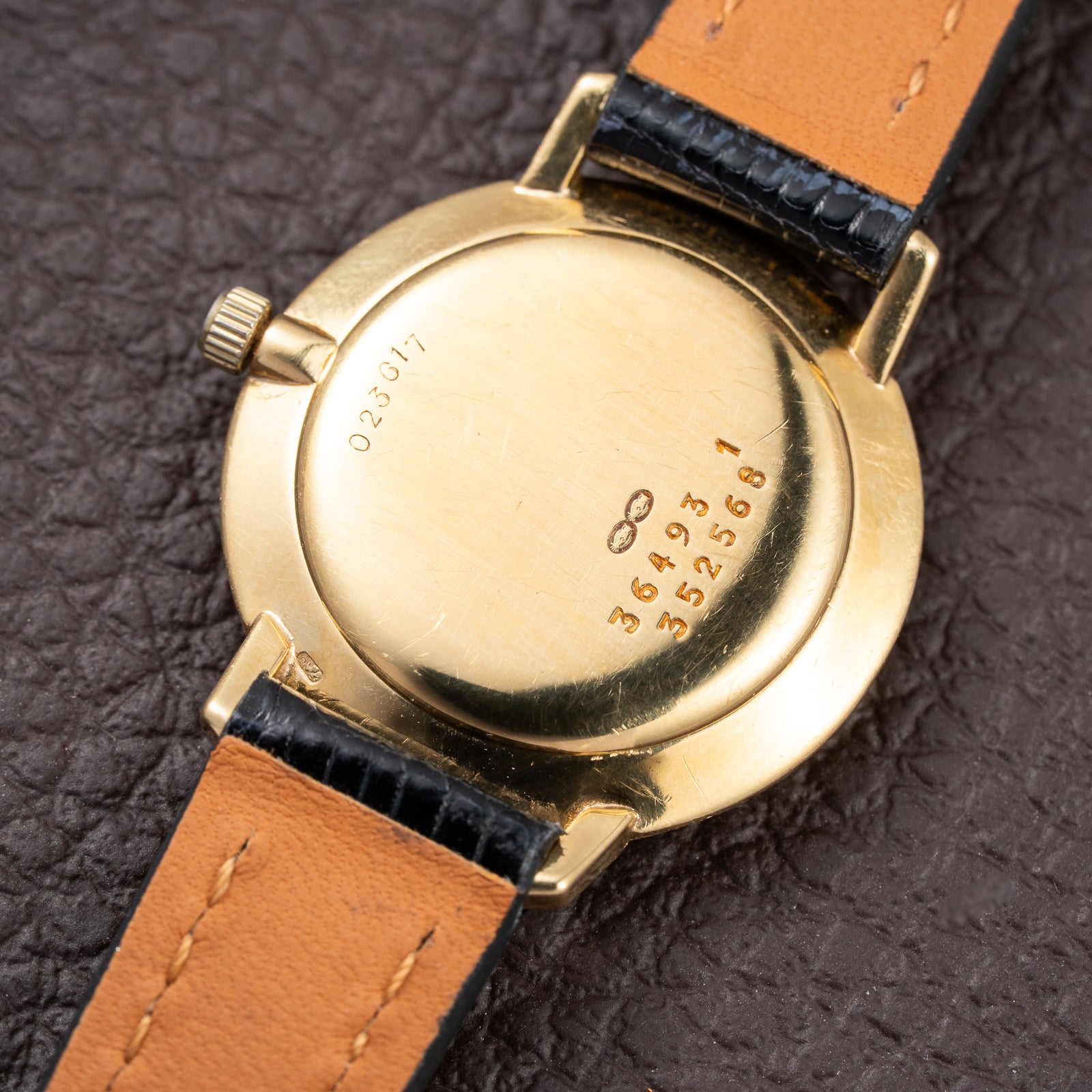 Cartier Retailed Baume et Mercier 18k Yellow Gold with Stock Numbers Ref 36493 from 1970s