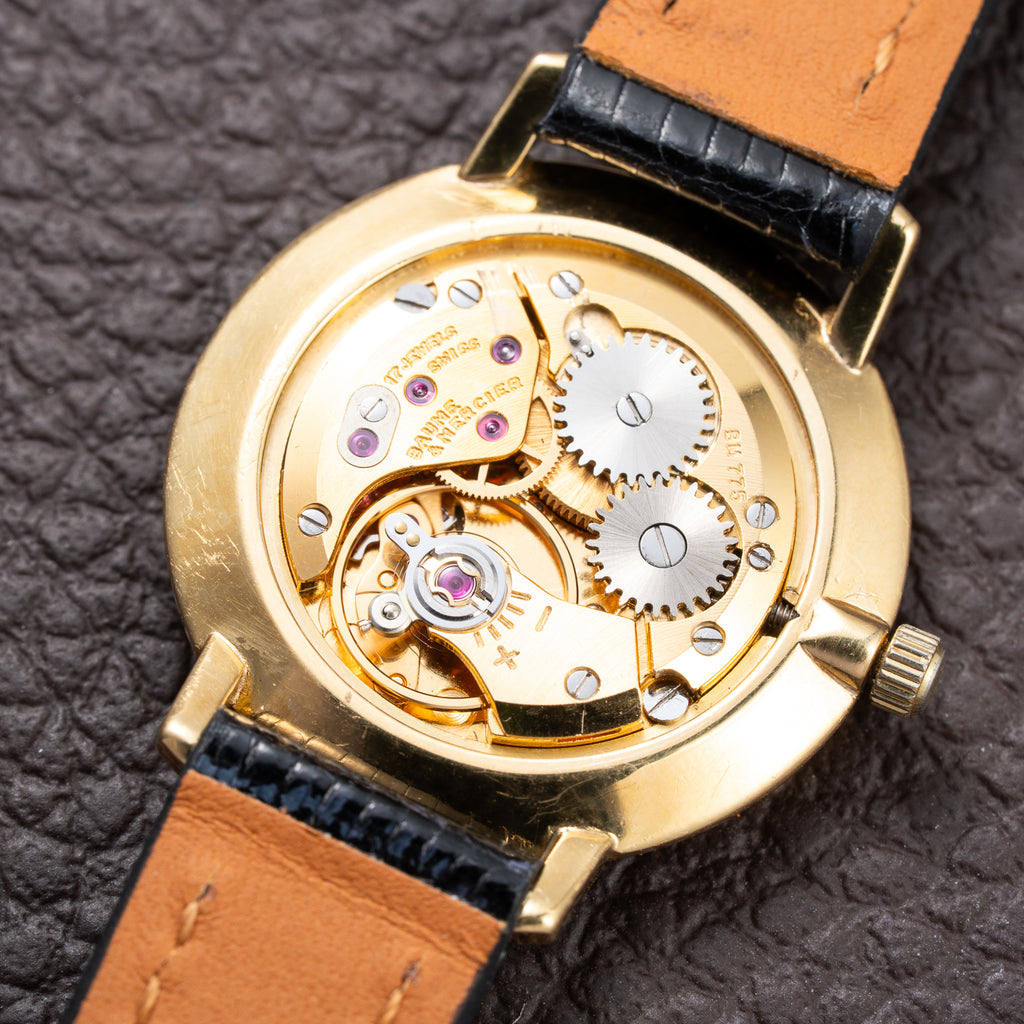 Cartier Retailed Baume et Mercier 18k Yellow Gold with Stock Numbers Ref 36493 from 1970s