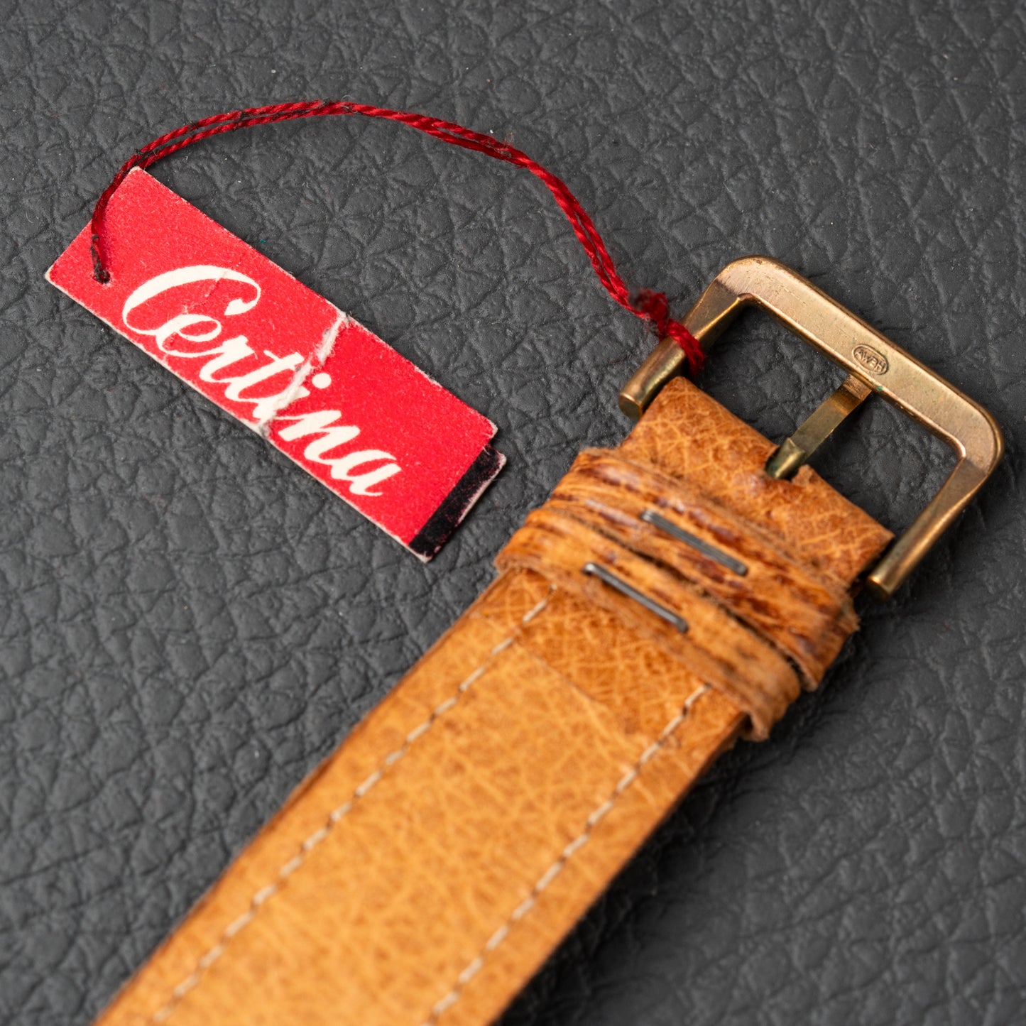 Certina NOS Square Two Tone Black & Salmon Dial 1940/50s