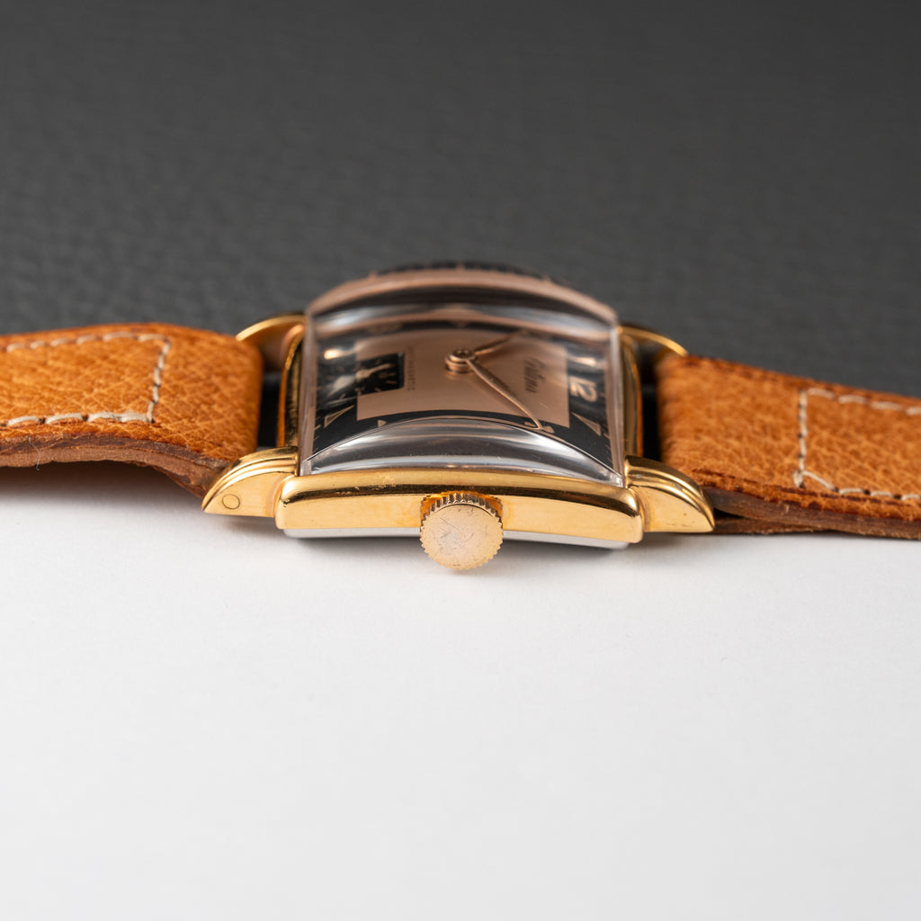 Certina NOS Square Two Tone Black & Salmon Dial 1940/50s