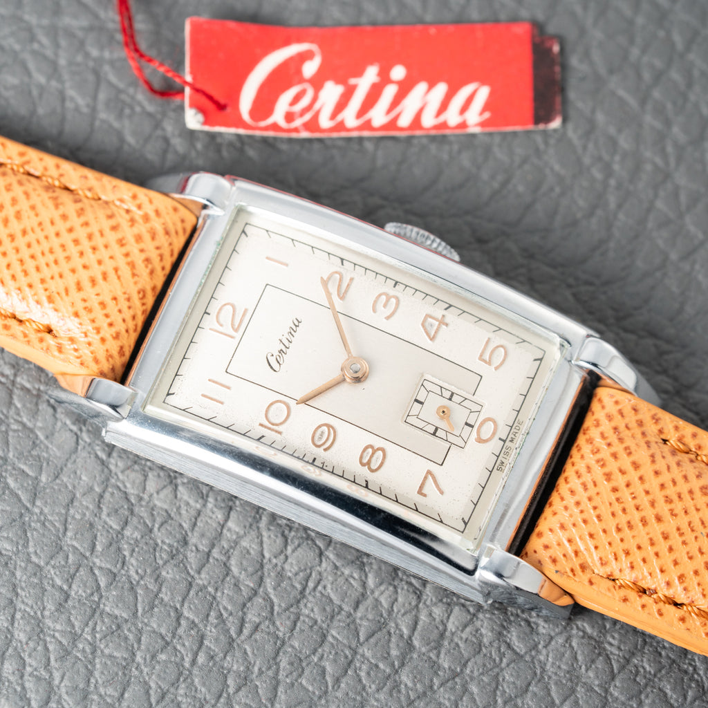 Certina Oversize Fancy Tank NOS from the 1940s/50s