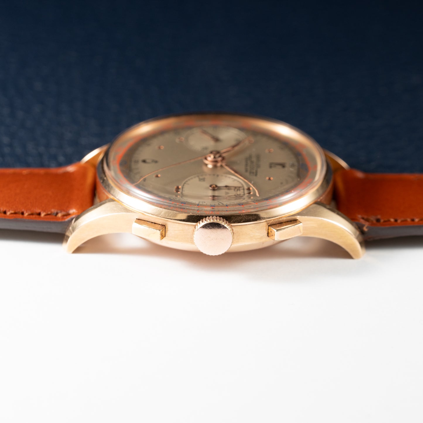 Charles Nicolet Tramelan Chronograph 18k Rare Oversized Column-Wheel Landeron 39 from the 1940s