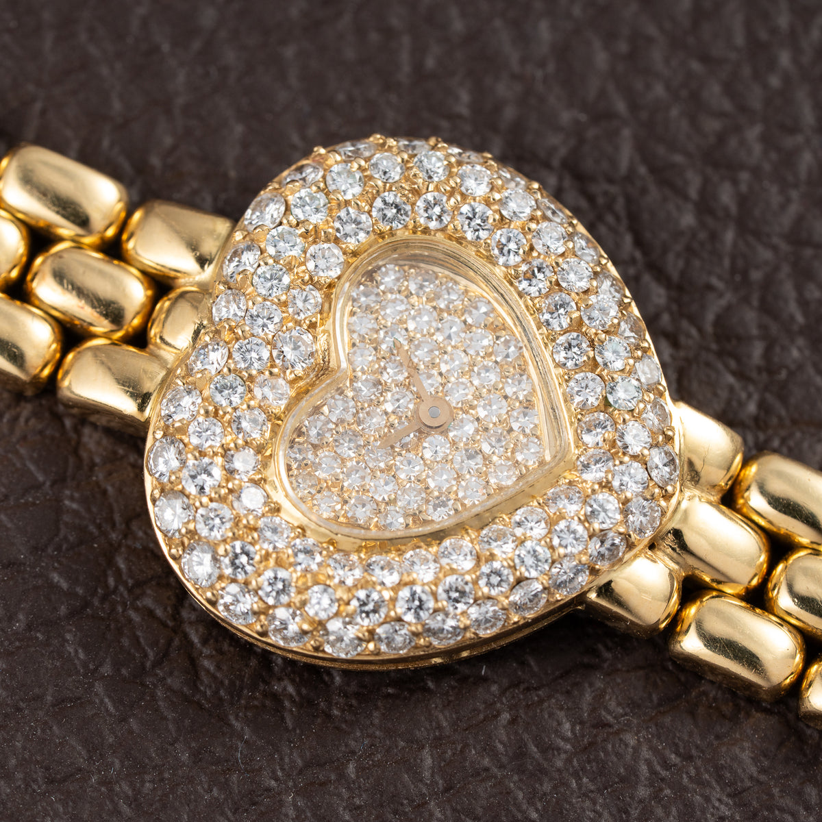 Chopard Happy Diamonds “Heart” Factory Pavé Diamond  18K Yellow Gold Ref. 535 1 From 1990s