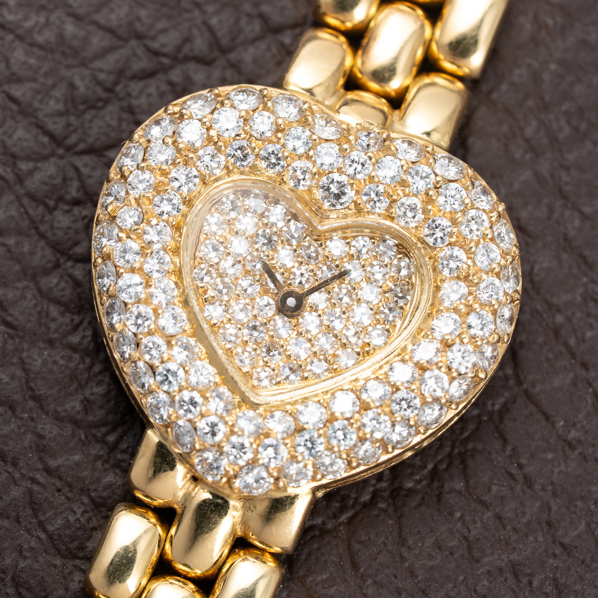 Chopard Happy Diamonds “Heart” Factory Pavé Diamond  18K Yellow Gold Ref. 535 1 From 1990s
