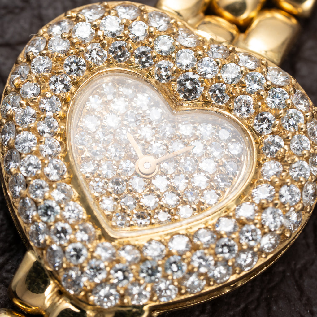 Chopard Happy Diamonds “Heart” Factory Pavé Diamond  18K Yellow Gold Ref. 535 1 From 1990s