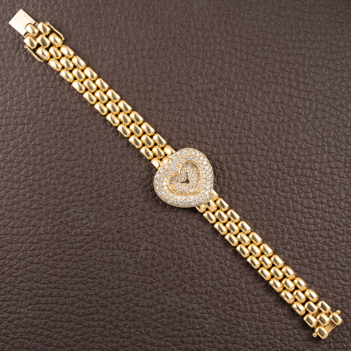 Chopard Happy Diamonds “Heart” Factory Pavé Diamond  18K Yellow Gold Ref. 535 1 From 1990s