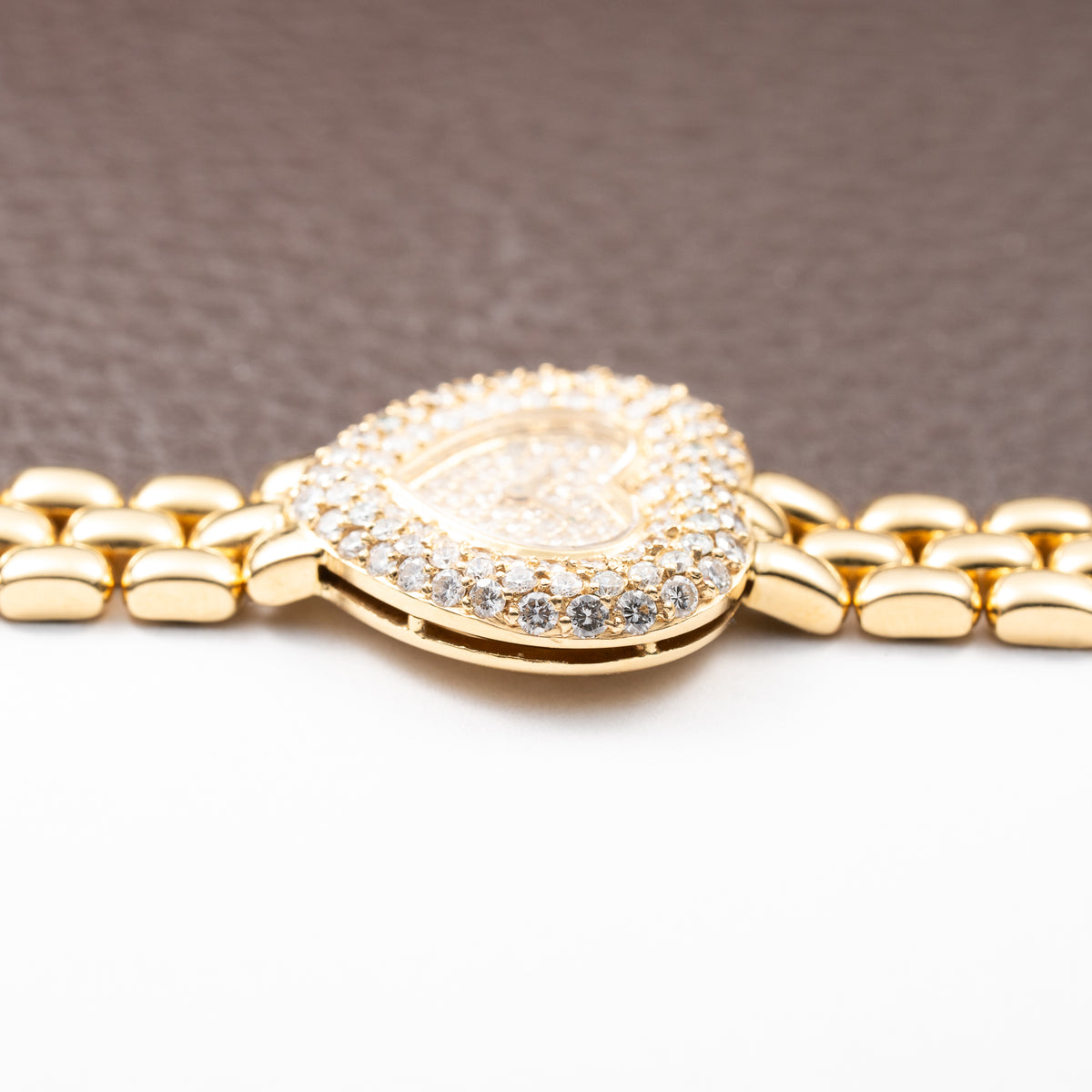Chopard Happy Diamonds “Heart” Factory Pavé Diamond  18K Yellow Gold Ref. 535 1 From 1990s