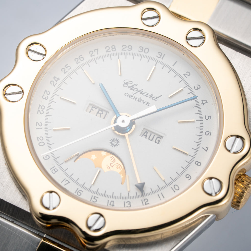 Chopard St. Moritz Triple Calendar Moonphase Gold/Steel Full Set Ref. 8042 from 1980s