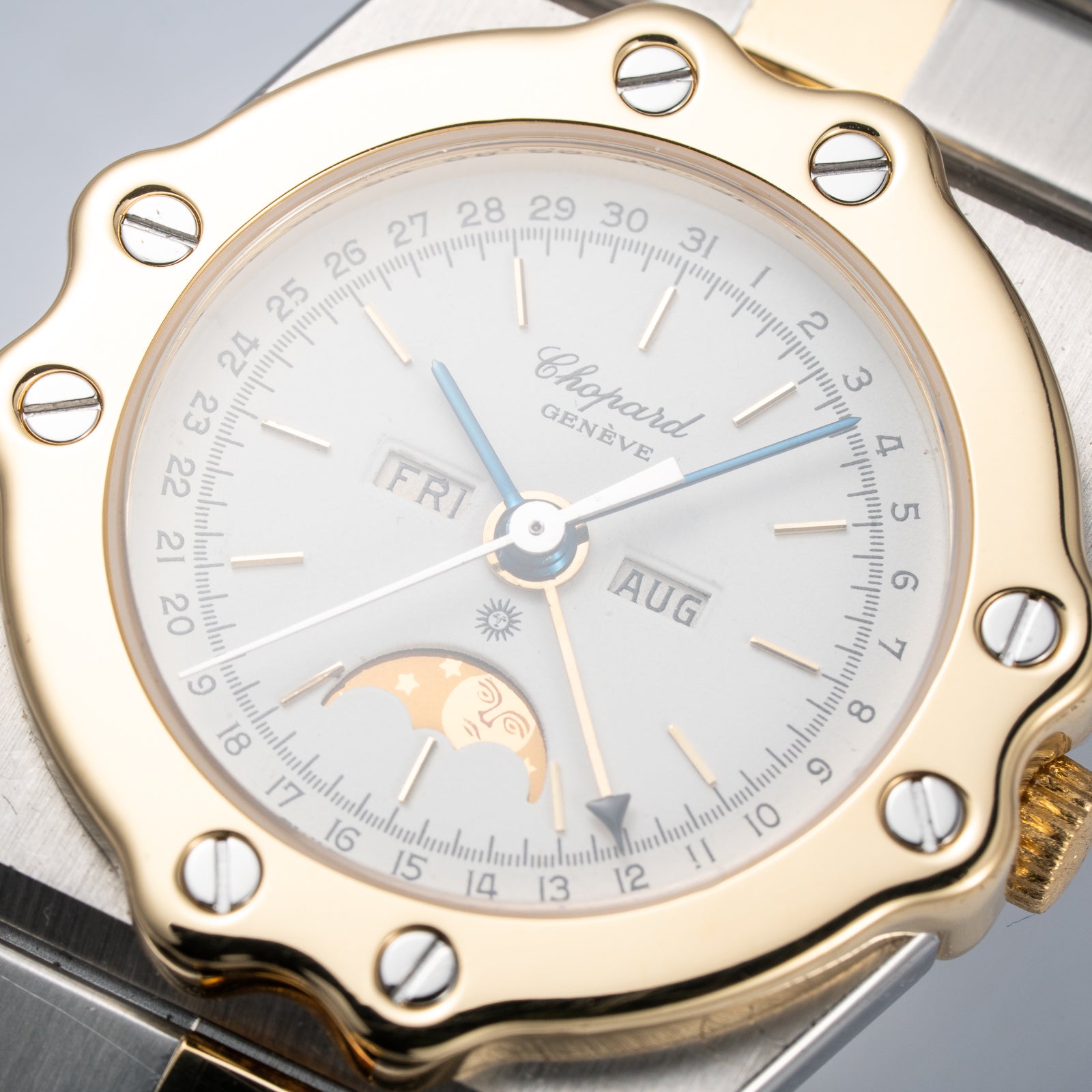 Chopard St. Moritz Triple Calendar Moonphase Gold/Steel Full Set Ref. 8042 from 1980s
