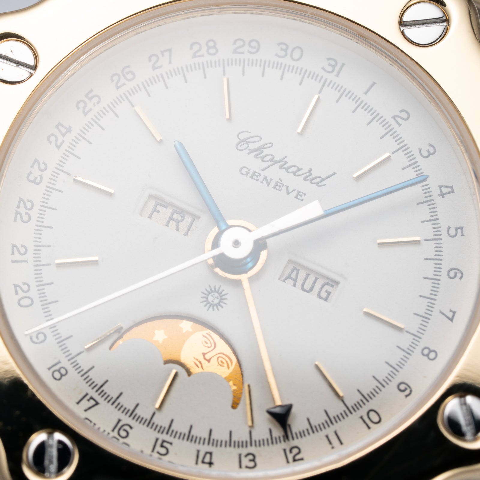Chopard St. Moritz Triple Calendar Moonphase Gold/Steel Full Set Ref. 8042 from 1980s