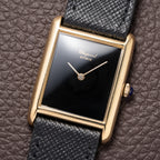 Chopard Tank Black Onyx Dial 18K Yellow Gold Jumbo Oversize Ref. 2012/2 from 1980s