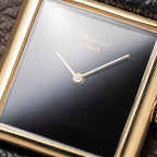 Chopard Tank Black Onyx Dial 18K Yellow Gold Jumbo Oversize Ref. 2012/2 from 1980s