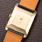 Chopard Tank Black Onyx Dial 18K Yellow Gold Jumbo Oversize Ref. 2012/2 from 1980s