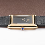 Chopard Tank Black Onyx Dial 18K Yellow Gold Jumbo Oversize Ref. 2012/2 from 1980s