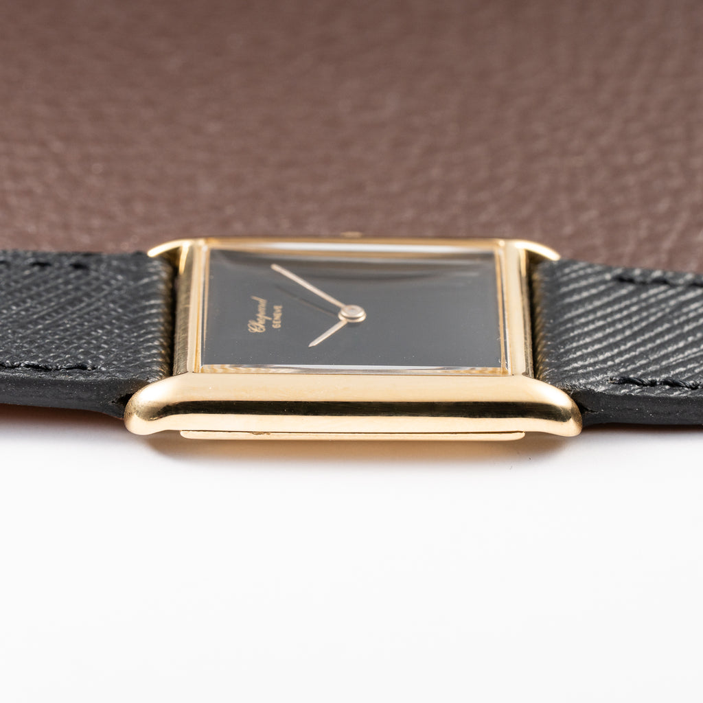 Chopard Tank Black Onyx Dial 18K Yellow Gold Jumbo Oversize Ref. 2012/2 from 1980s