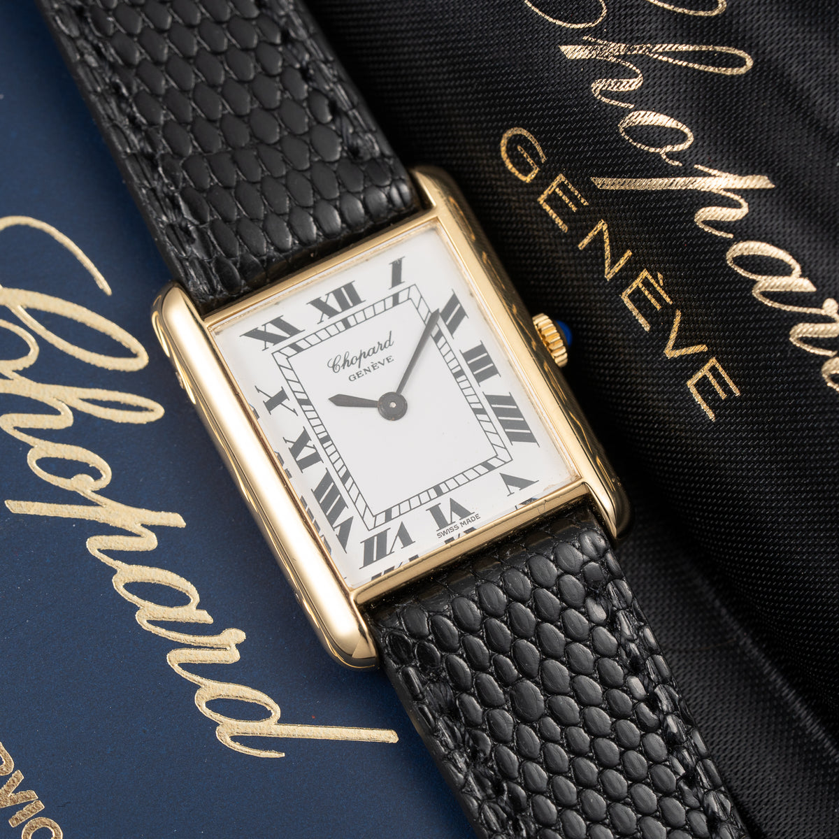 Chopard Tank 18k Yellow Gold Manual Winding Ref. 2111 with Original Box and Service Papers