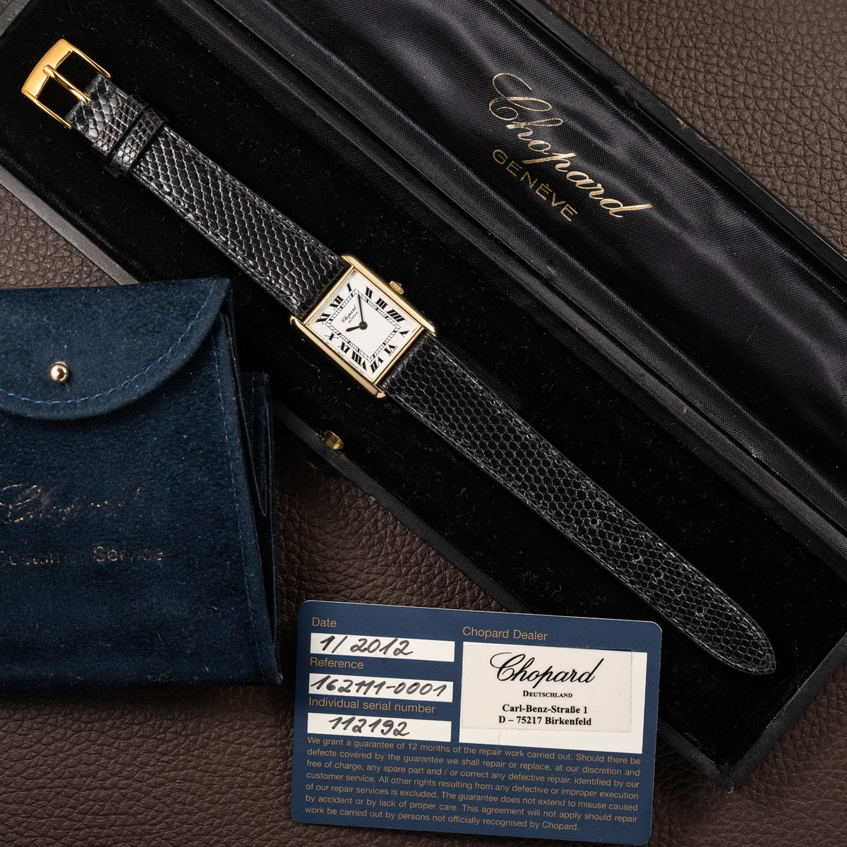 Chopard Tank 18k Yellow Gold Manual Winding Ref. 2111 with Original Box and Service Papers