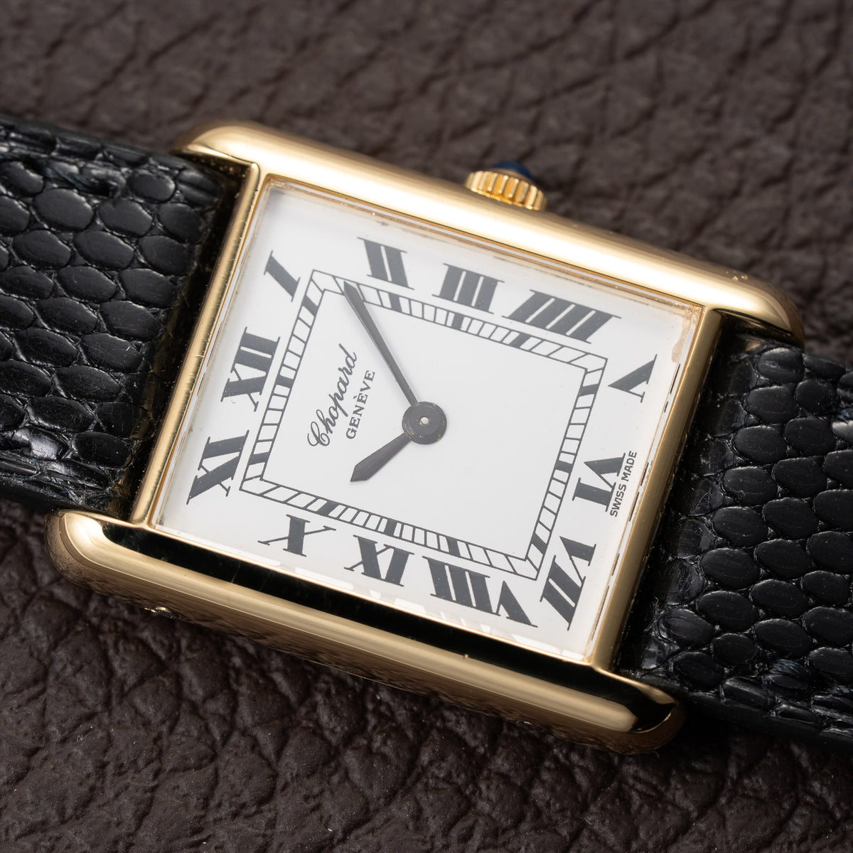 Chopard Tank 18k Yellow Gold Manual Winding Ref. 2111 with Original Box and Service Papers