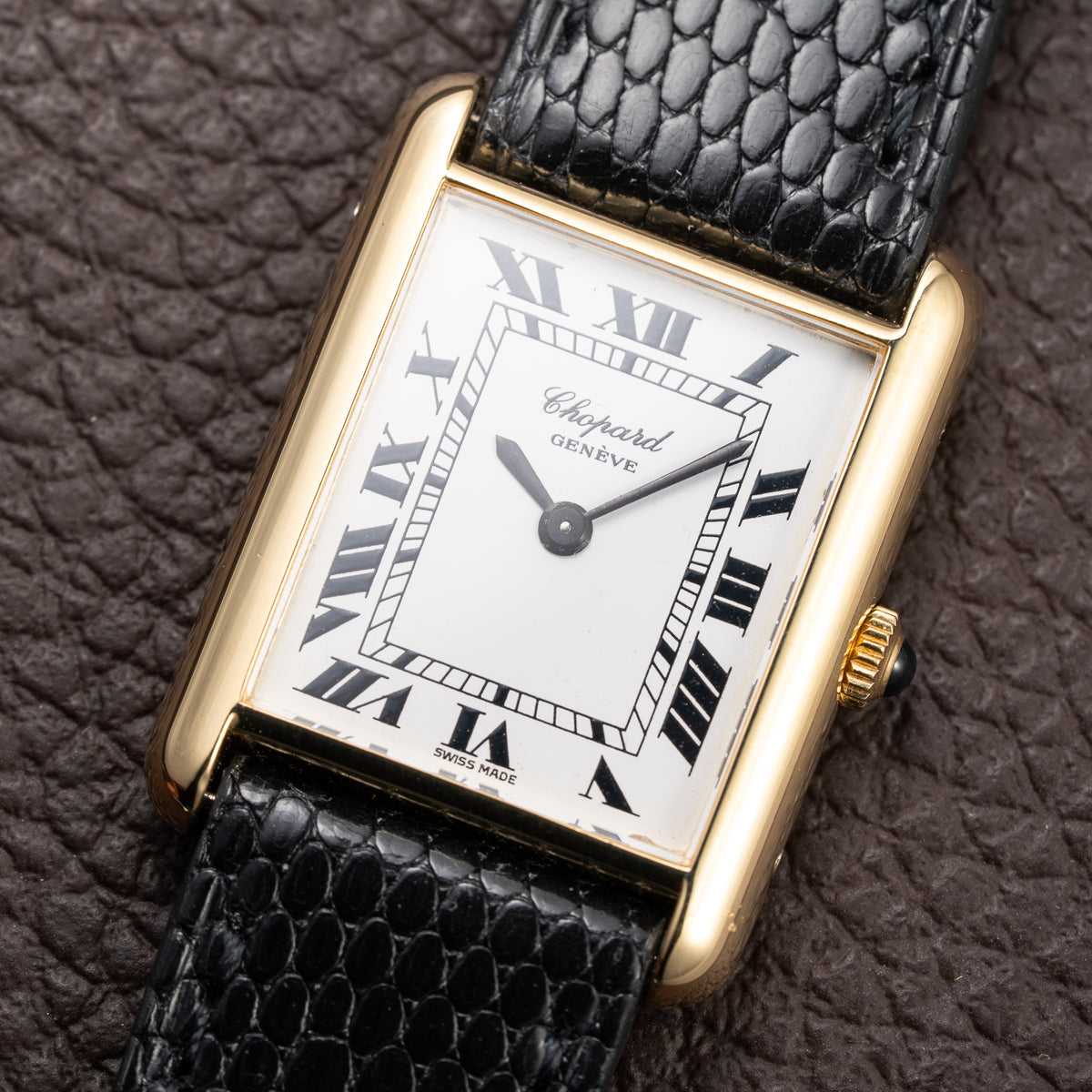 Chopard Tank 18k Yellow Gold Manual Winding Ref. 2111 with Original Box and Service Papers