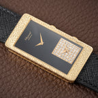 Chopard Dual Time 'Onyx & Diamonds' XL Tank 18K Gold Oversized 1970s