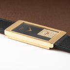 Chopard Dual Time 'Onyx & Diamonds' XL Tank 18K Gold Oversized 1970s