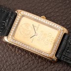 Corum Lingot 10 Gram Gold Bar Factory Diamonds 18K Yellow Gold Ref. 64.400.65 From 1980s