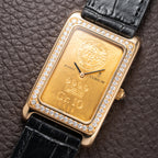 Corum Lingot 10 Gram Gold Bar Factory Diamonds 18K Yellow Gold Ref. 64.400.65 From 1980s