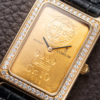 Corum Lingot 10 Gram Gold Bar Factory Diamonds 18K Yellow Gold Ref. 64.400.65 From 1980s