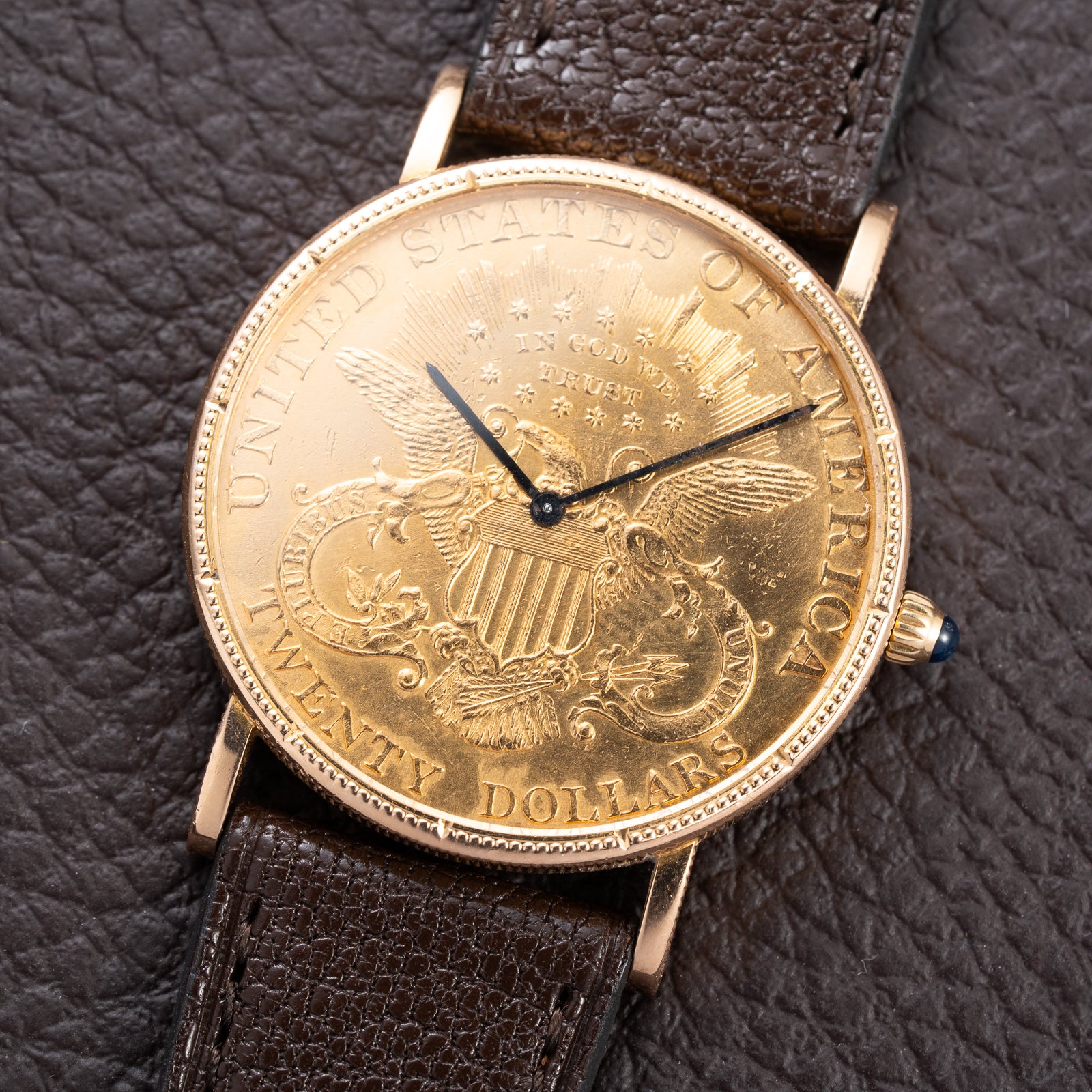Corum $20 Double Eagle Coin Watch 1895 Liberty Head 22K & 18K Yellow Gold from 1980s