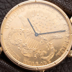 Corum $20 Double Eagle Coin Watch 1895 Liberty Head 22K & 18K Yellow Gold from 1980s