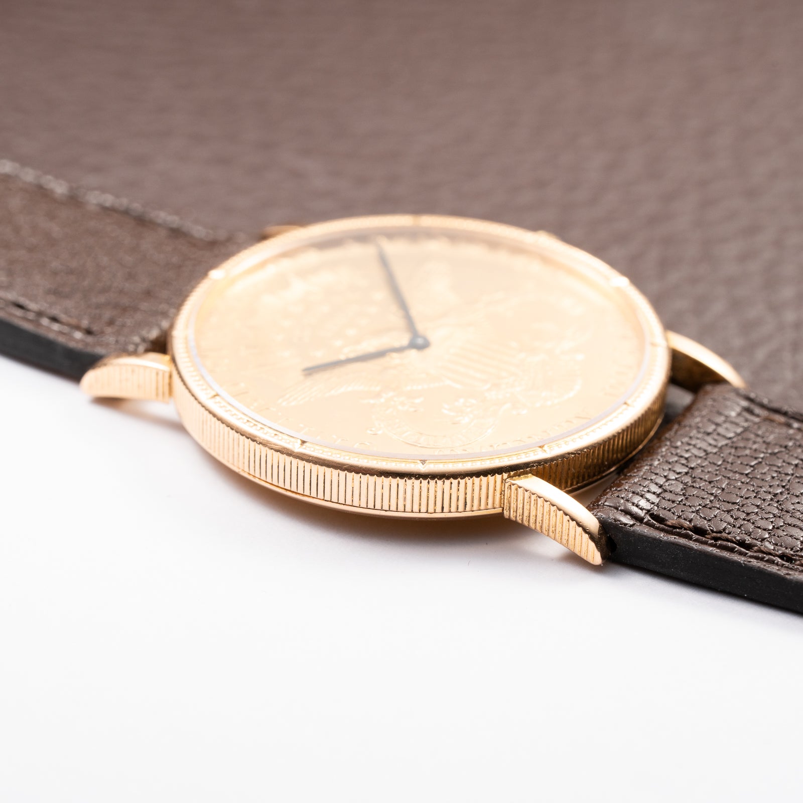 Corum $20 Double Eagle Coin Watch 1895 Liberty Head 22K & 18K Yellow Gold from 1980s