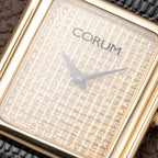 Corum Factory Diamond Pavé 18k Yellow Gold Jumbo Size  Ref. 27118 from 1970s