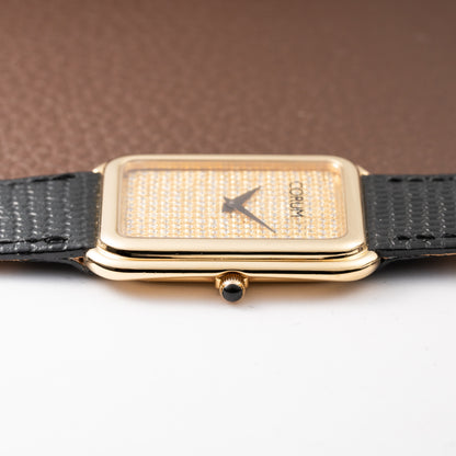 Corum Factory Diamond Pavé 18k Yellow Gold Jumbo Size  Ref. 27118 from 1970s