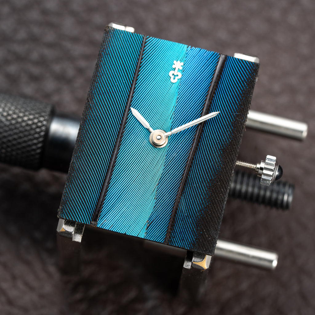 Corum Peacock Feather Dial Factory Diamond Set 18K White Gold Ref. 27218 from 1970s