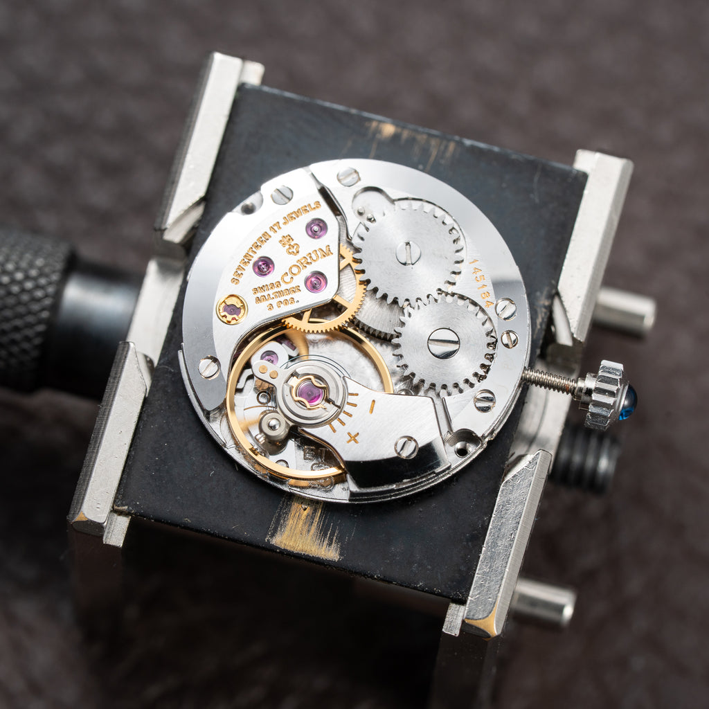 Corum Peacock Feather Dial Factory Diamond Set 18K White Gold Ref. 27218 from 1970s